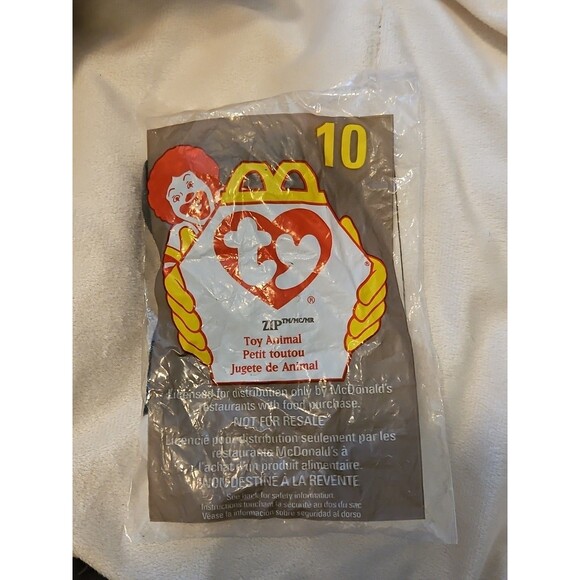 Vintage 1998 (Rare '93 Tag Error) Ty McDonald's Teenie Beanie Baby #10 Zip - Picture 1 of 5